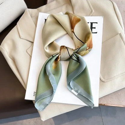 Luxury Silk Square Scarf Soft Satin Horse Hairband Hijab Headband Shawl