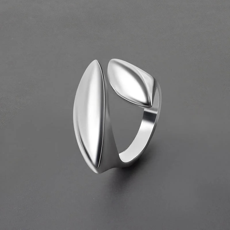 DANA Stainless Steel Smooth Metal Heart Rings