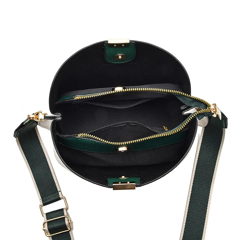 Minimalist Bucket Soft Textured Leather Crossbody Strap Bags