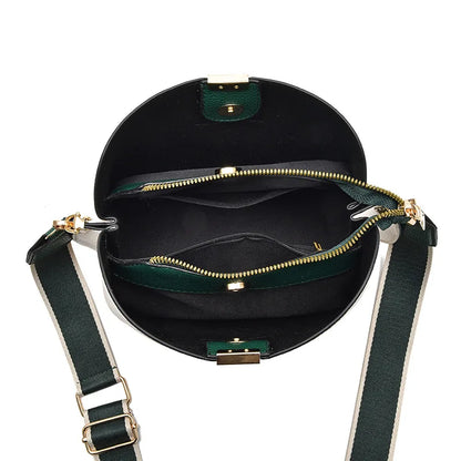 Minimalist Bucket Soft Textured Leather Crossbody Strap Bags