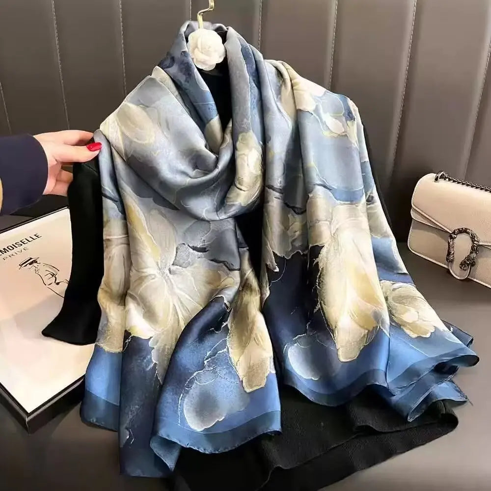180*90cm Luxury Classic Sun Protection Silk Scarves Silk Shawl