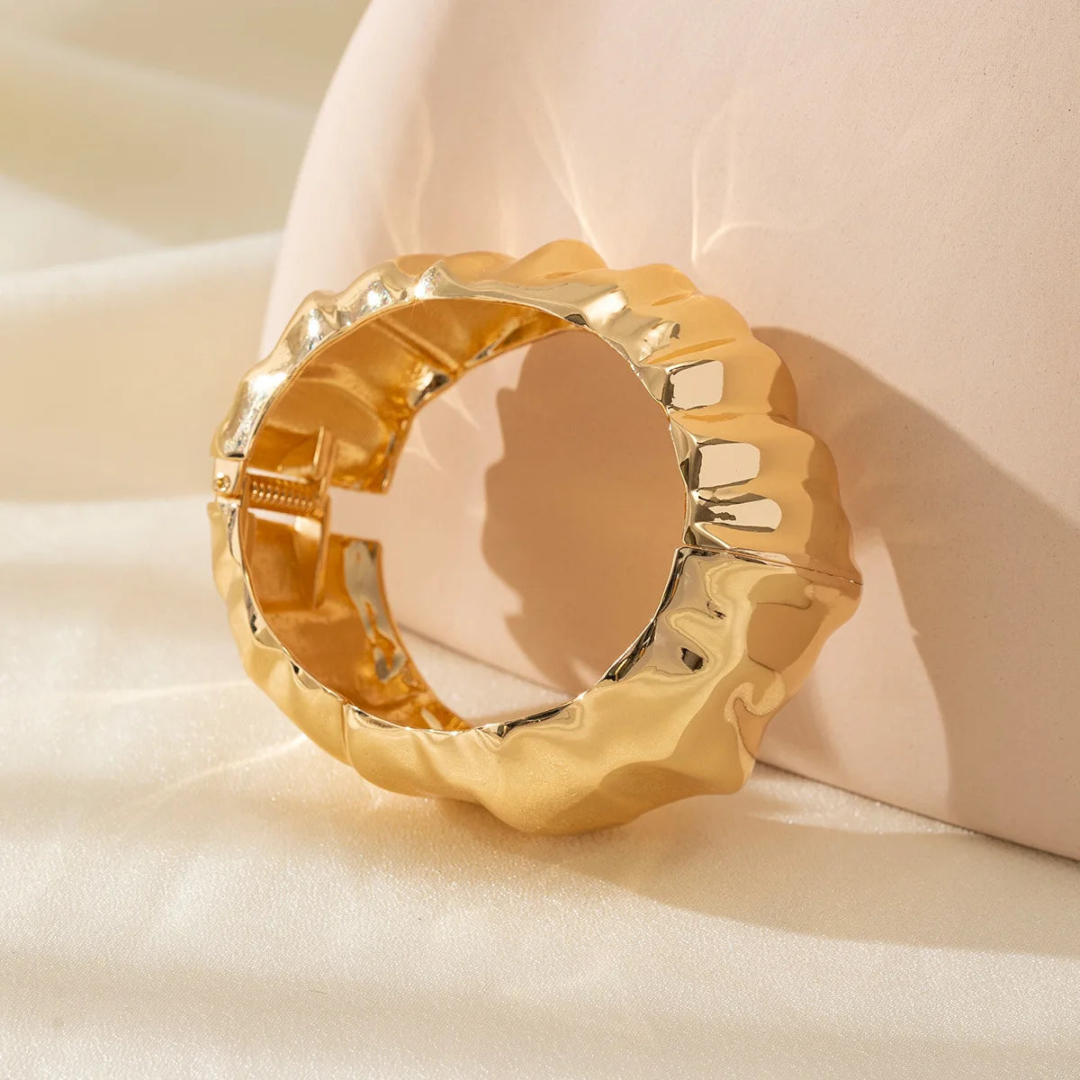 Exaggerated Silver Wide Geometric Irregular Cuff Bangles Punk Open Bangle Chunky Bracelets
