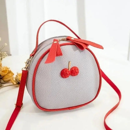 Cherry Pattern Sweet Small Round Mini Backpack Shoulder Bags