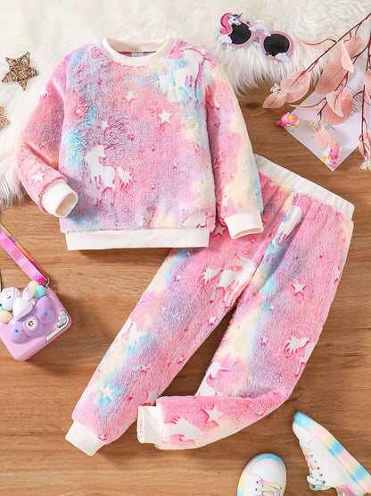 Autumn 2-8Y star shaped suede round neck long sleeved Set