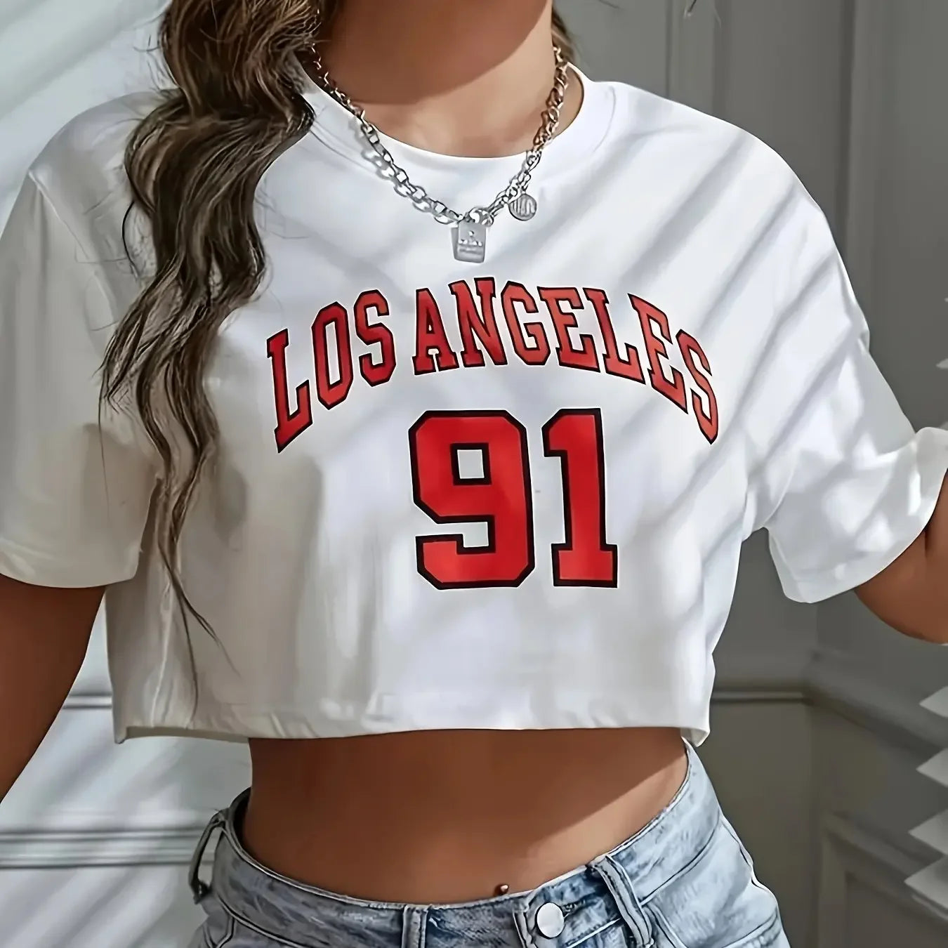 Los Angeles Number 91 Graphic Sports T-shirt