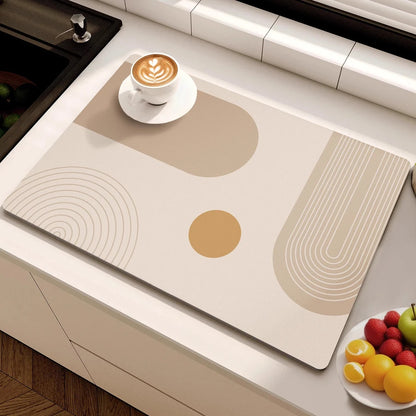 Minimalist Lines Diatom Mud Dish Drying Mat