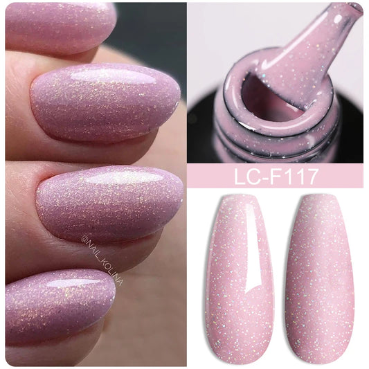 Pink Glitter Nail Gel Polish