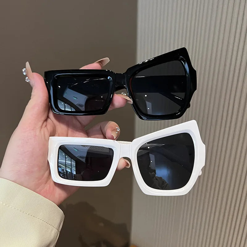Eyebrow Polygon Vintage Square Sun Glasses