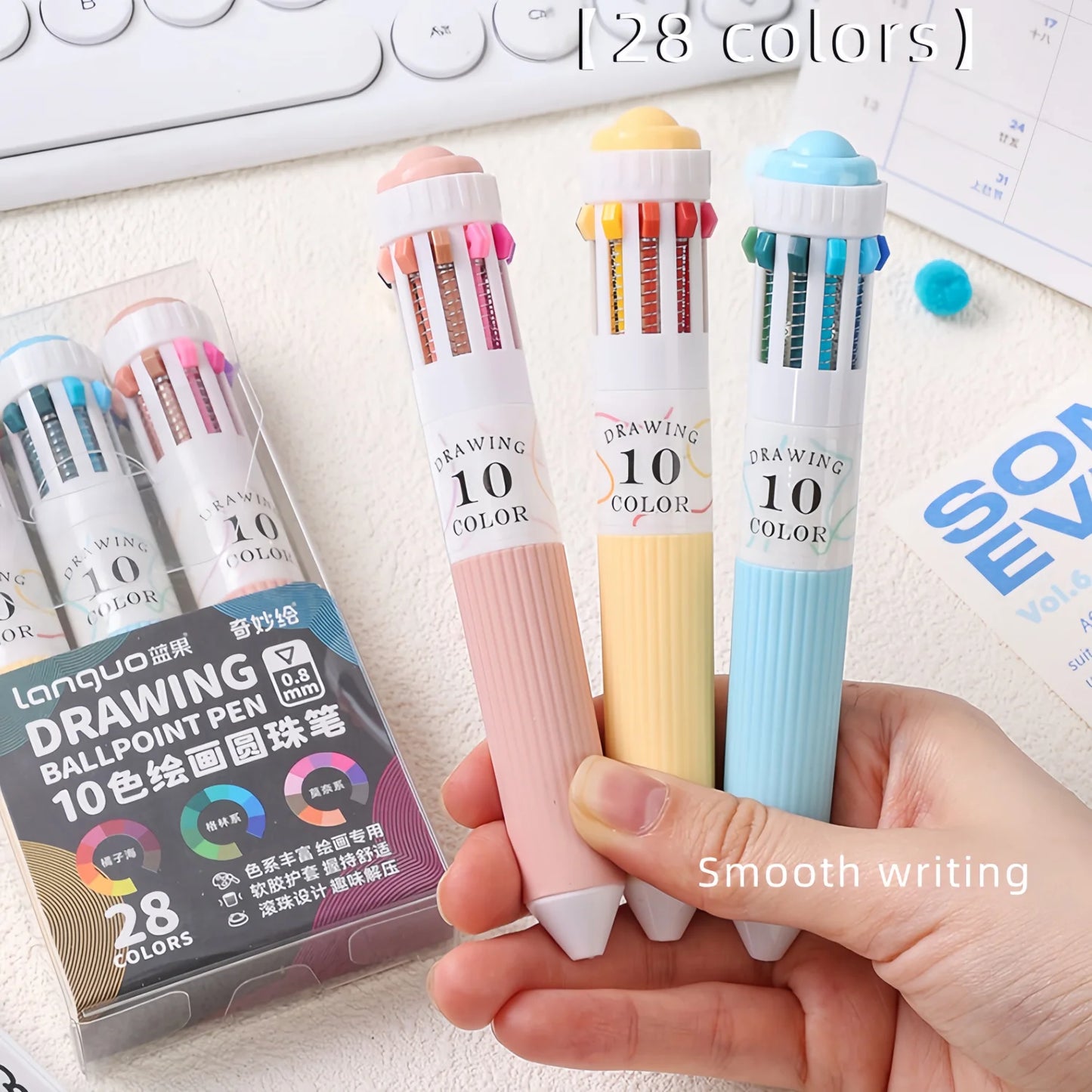 28 Colors Multicolor Ballpoint Pen Set