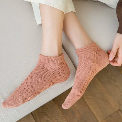 Soft Short Thin Mesh Socks