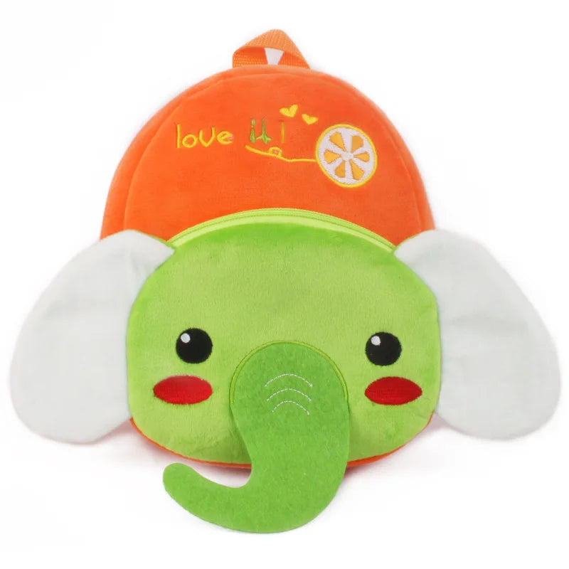 3D School Bags Cartoon Print Plush Kids Backpack Kindergarten Mini Bag