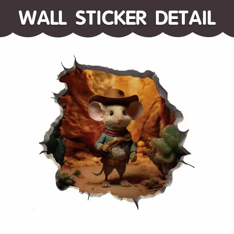 Cartoon Cute Little Mouse Hole Wall Stickers