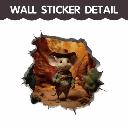 Cartoon Cute Little Mouse Hole Wall Stickers
