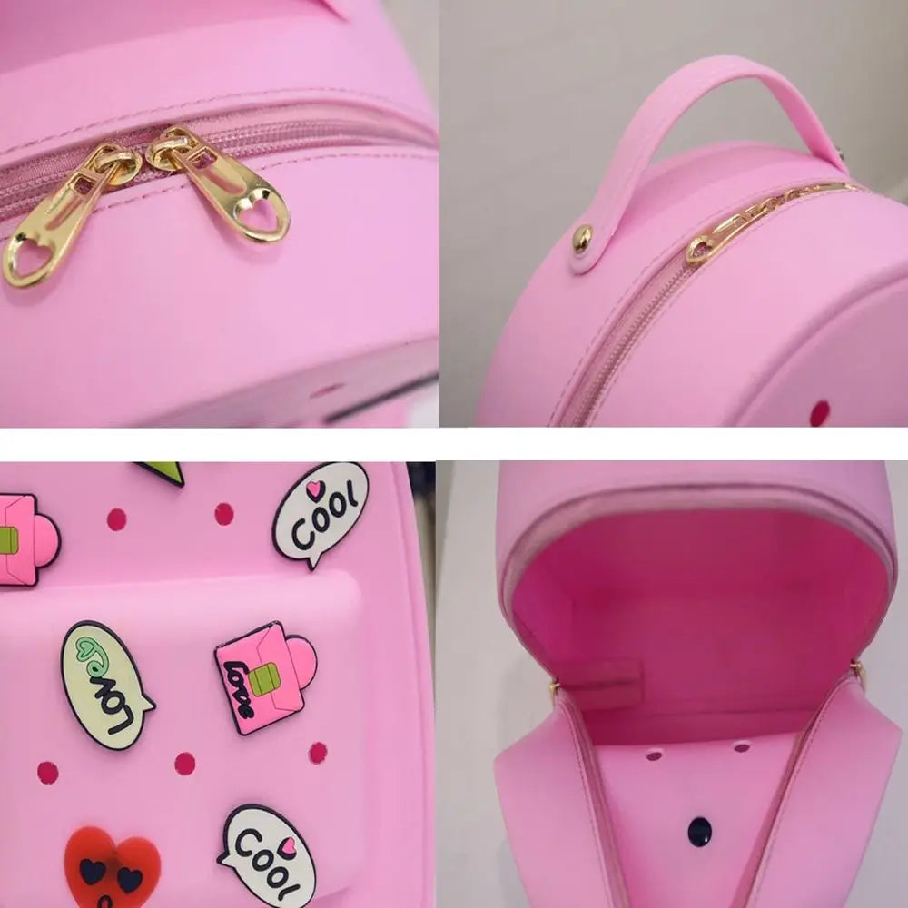 Adjustable Straps Silicone Backpack Waterproof Soft Schoolbags