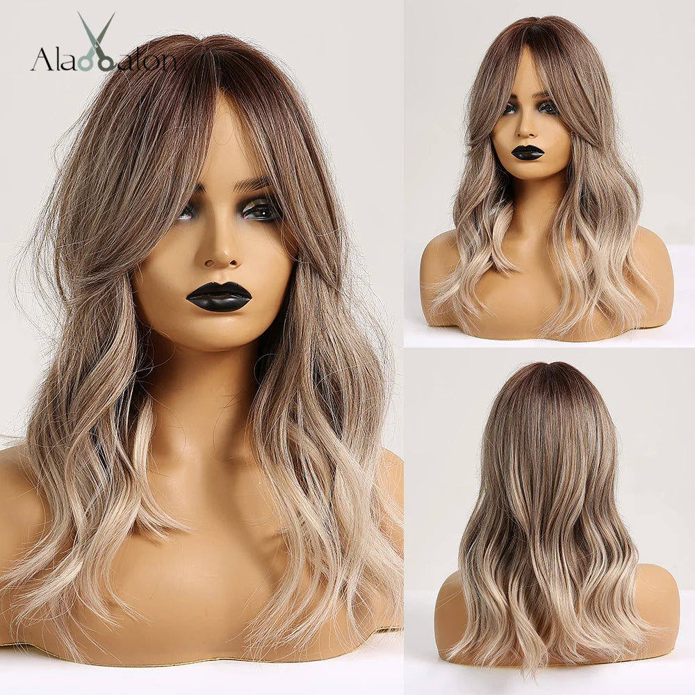 Straight Short Highlights Blonde Hair Wig