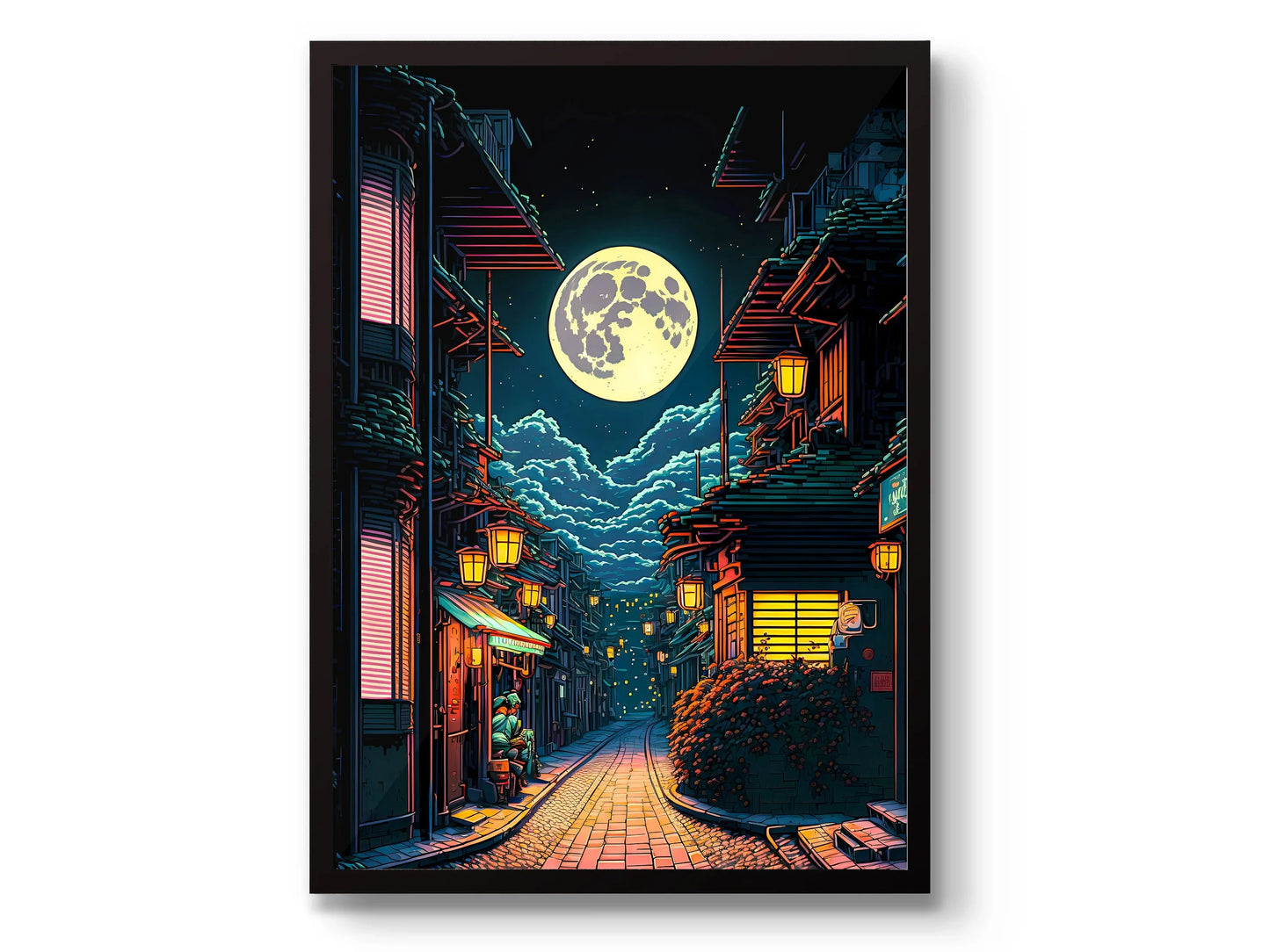 Japanese Tokyo Teahouse Cartoon Canvas Print