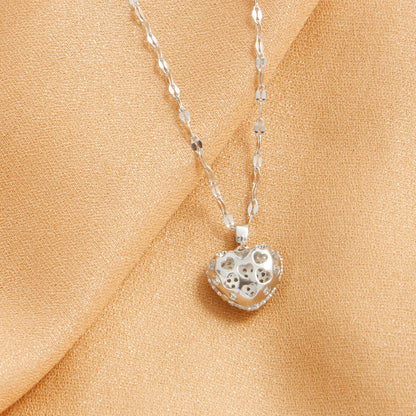 Cubic zirconia heart pendant necklace jewelry