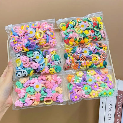 10/20Pcs/Set Cute Cartoon Rubber Elastic Hair Bands