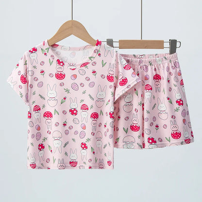 Cute Short sleeved Shorts Casual Set
