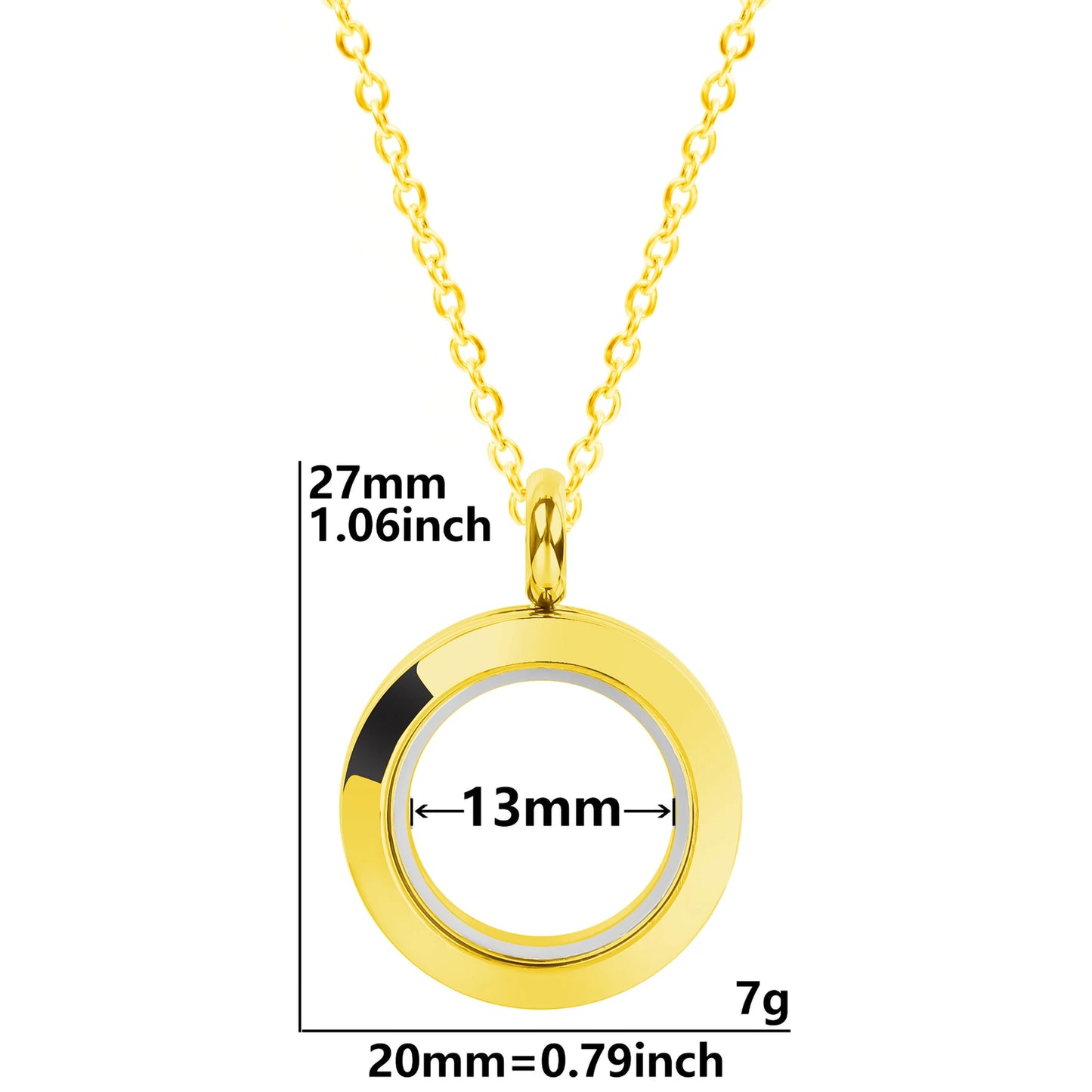 Twist Locket Pendant Photo Floating Charm Necklace