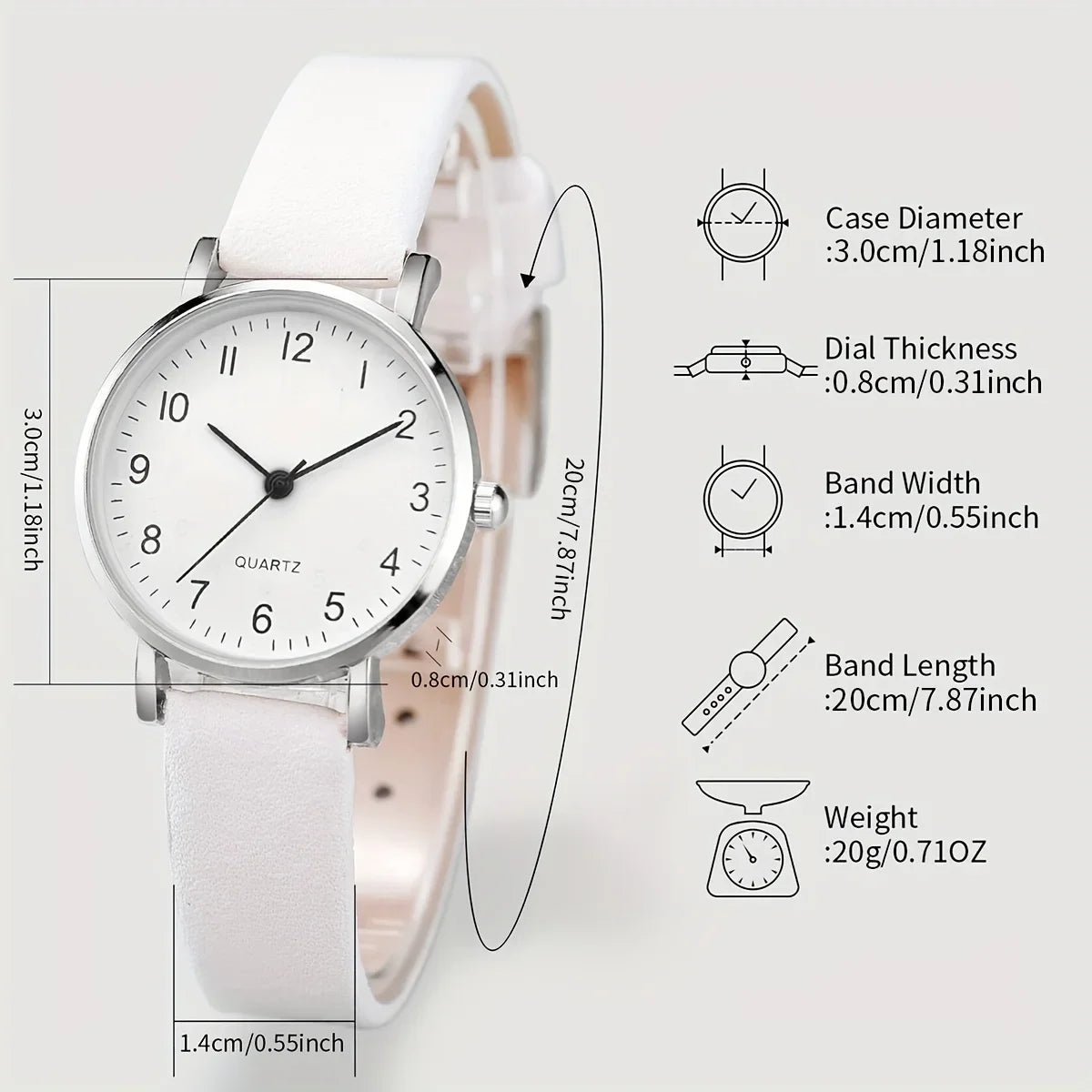DANA Quartz PU Leather  Watch set