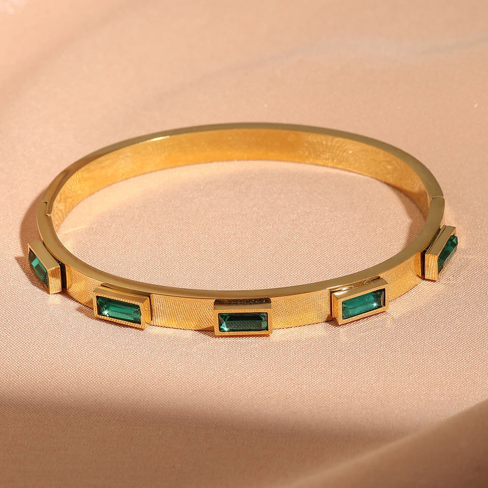 DANA 3Pcs Gold Stainless Steel Bangle Bracelets