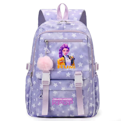 KPop Demon Hunters Print Student Backpack Large Capacity Schoolbag