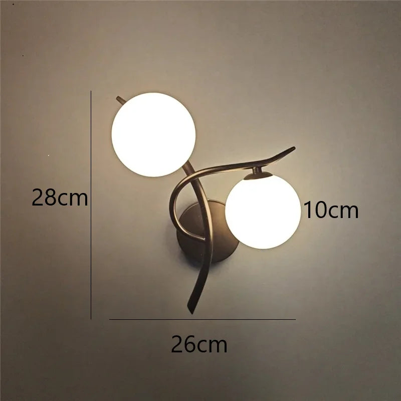 Nordic Modern Iron Wall Lamps LED Bedroom Bed Lamp Learning Corridor