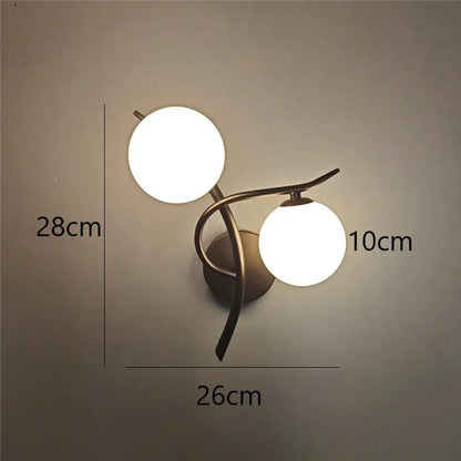 Nordic Modern Iron Wall Lamps LED Bedroom Bed Lamp Learning Corridor