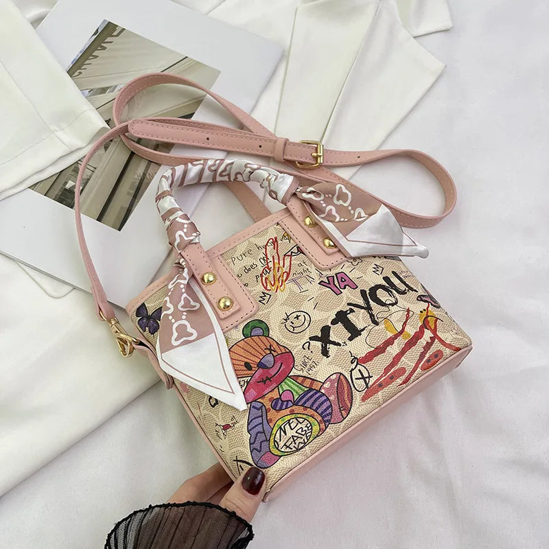 Painted Graffiti Artistic Crossbody Adjustable Shoulder Strap Bag