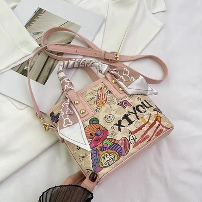 Painted Graffiti Artistic Crossbody Adjustable Shoulder Strap Bag