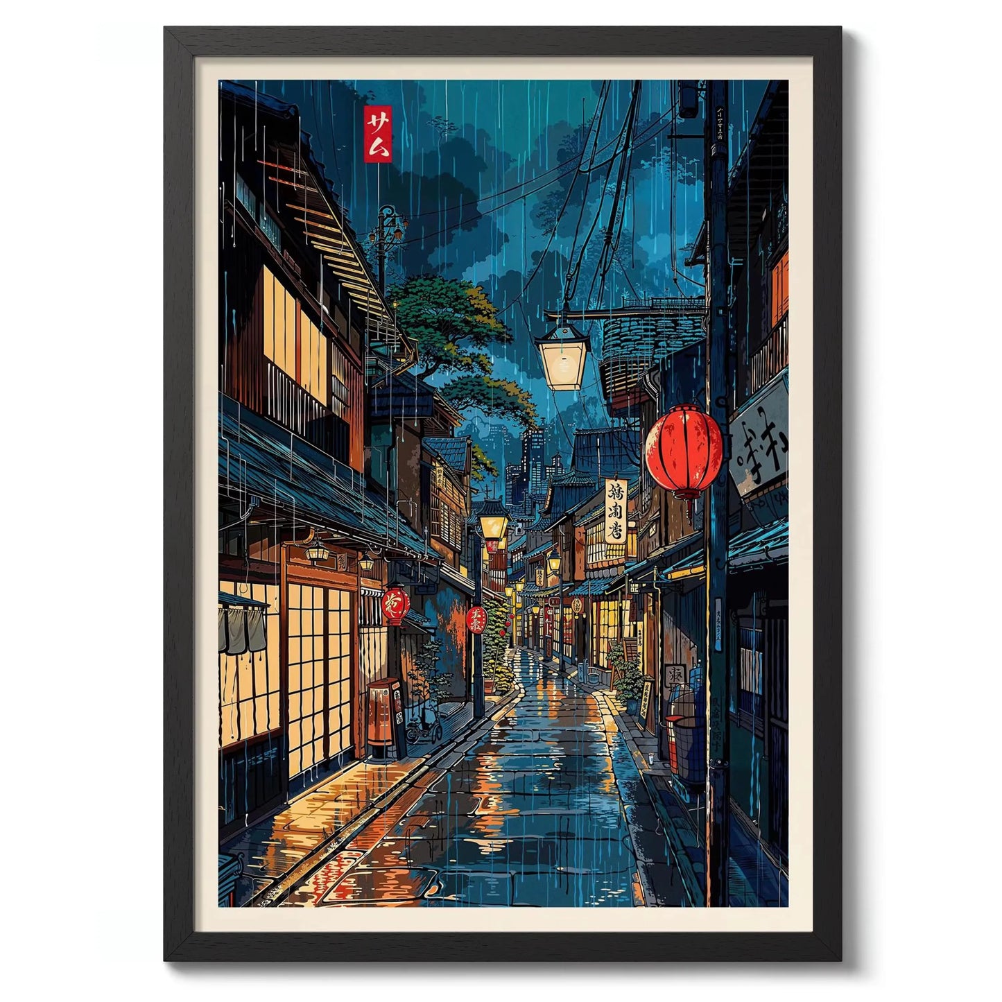 Japanese Tokyo Teahouse Cartoon Canvas Print