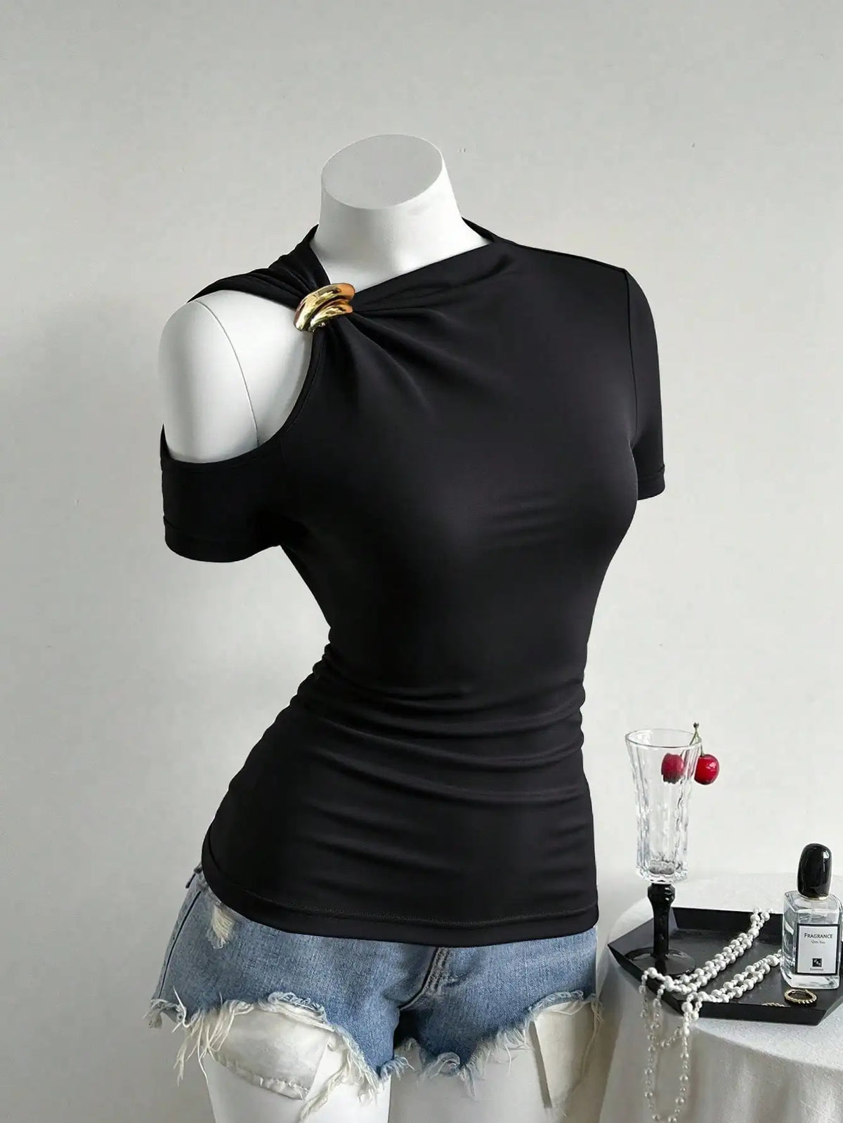 Elegant and Versatile Off-Shoulder T-Shirt