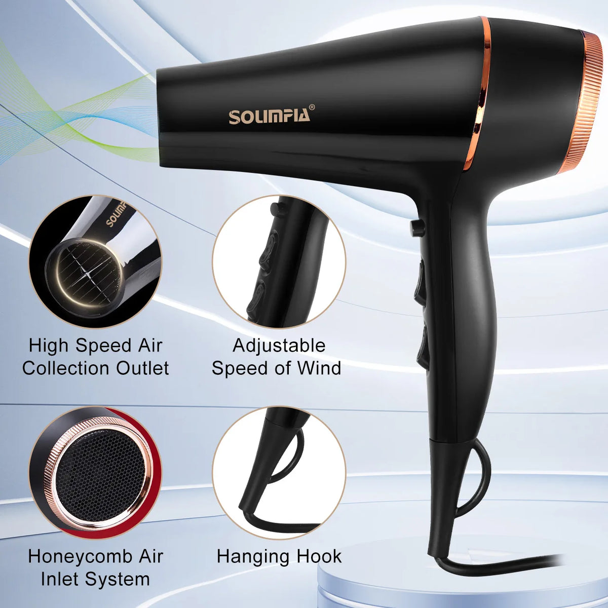 6-Level Professional Hair Dryer Salon Industrial Grade Quick Drying High Temperature Hair