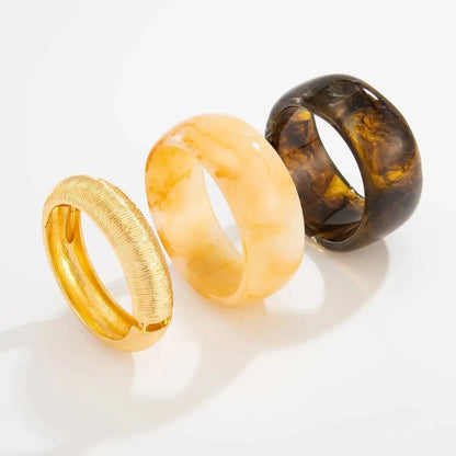 Vintage Geometry Resin Acrylic Thick Wide Bracelets
