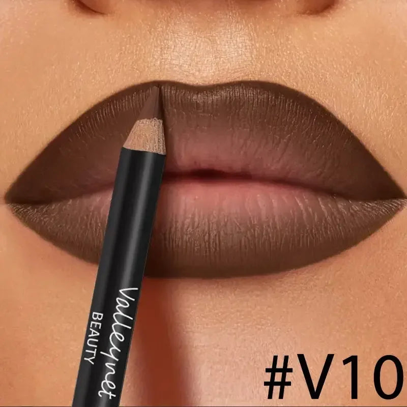 Dark Brown Lip Kit - Lip Liner + Lip Glaze, Waterproof