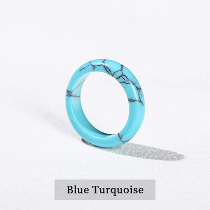 1 Pc Natural Stone Jade Crystal Agate Obsidian Fengshui Lucky Rings