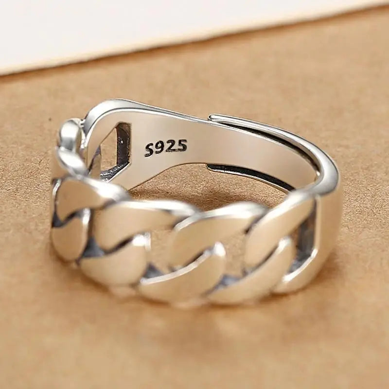 Sam Panda 925 Sterling Silver Simple Vintage Big Ball Ring