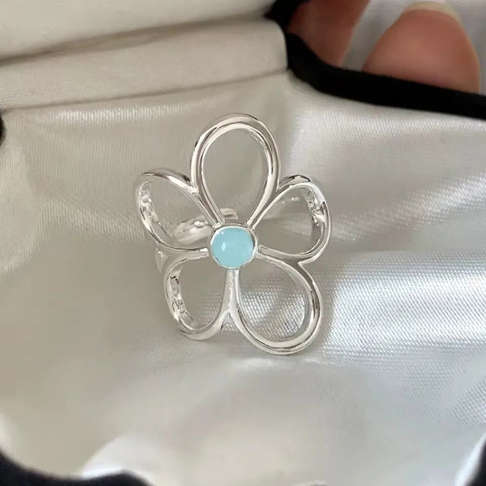 925 Sterling Silver Sparckling Moonstone Minimalist Handmade Ring