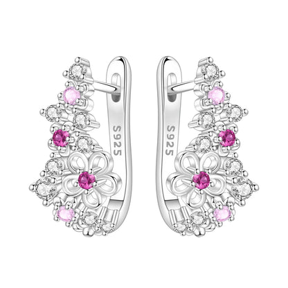 Orstarry Original 925 Sterling Silver Blue Iris Flower Earrings