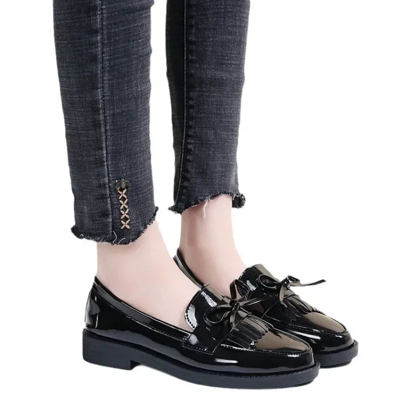 Black Loafers PU Leather Casual Shoes