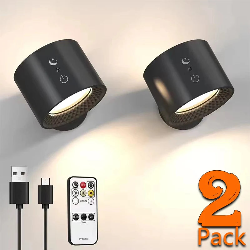 Led Double Head Wall Lamp Touch Control Remote