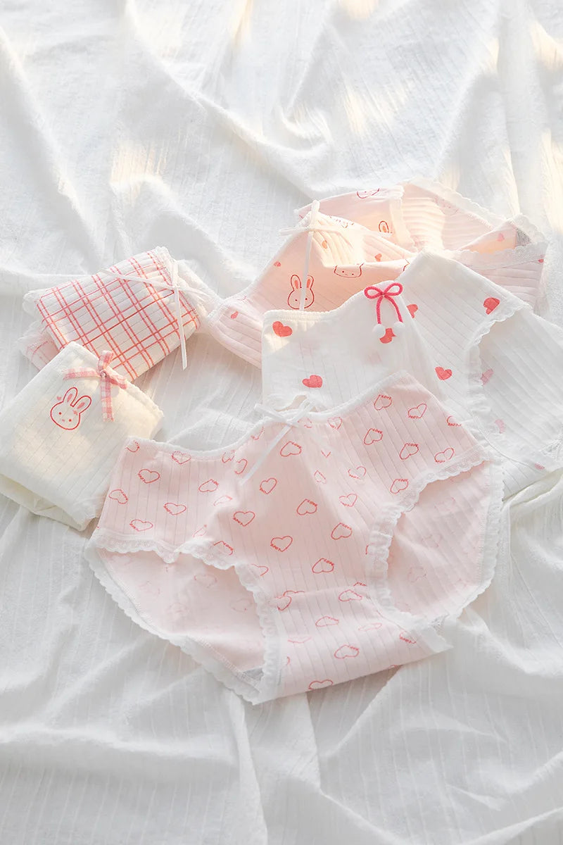 5Pcs/Set Cotton Underwear Lingerie
