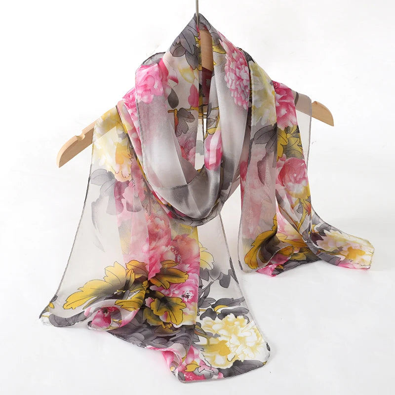 Chiffon Long Silk Scarf Turban