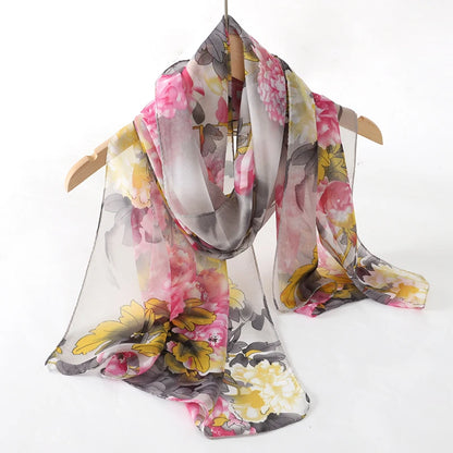 Chiffon Long Silk Scarf Turban