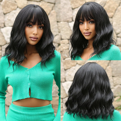 Wavy Bob Short Blonde Dark Roots Wigs