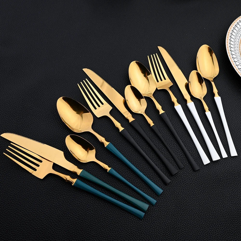 16pcs Dinnerware Stainless Steel Tableware Set