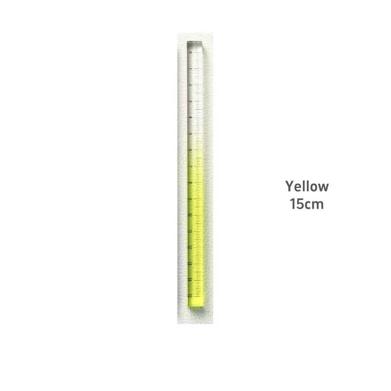 1pcs Colorful Clear Straight Ruler 15cm Four Edges Acrylic Transparent