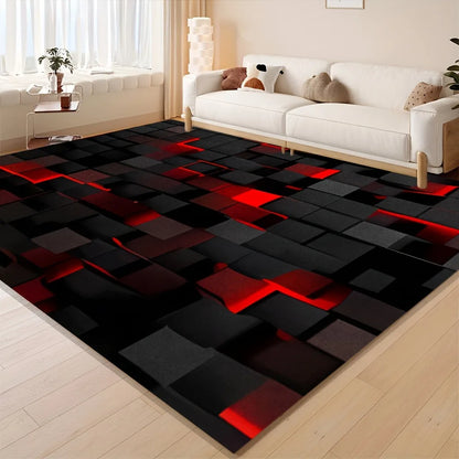 3D Visual Geometry Art Carpet Soft Flannel Rug