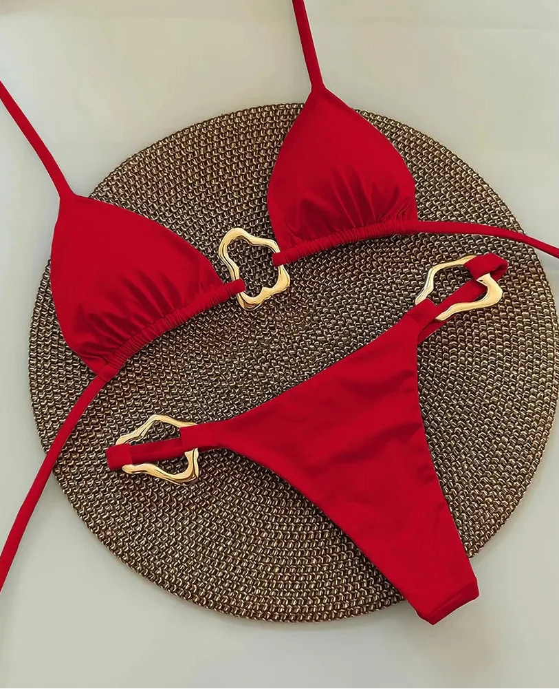 Sexy Bikini Lace-up Split Two-piece Swimsuit